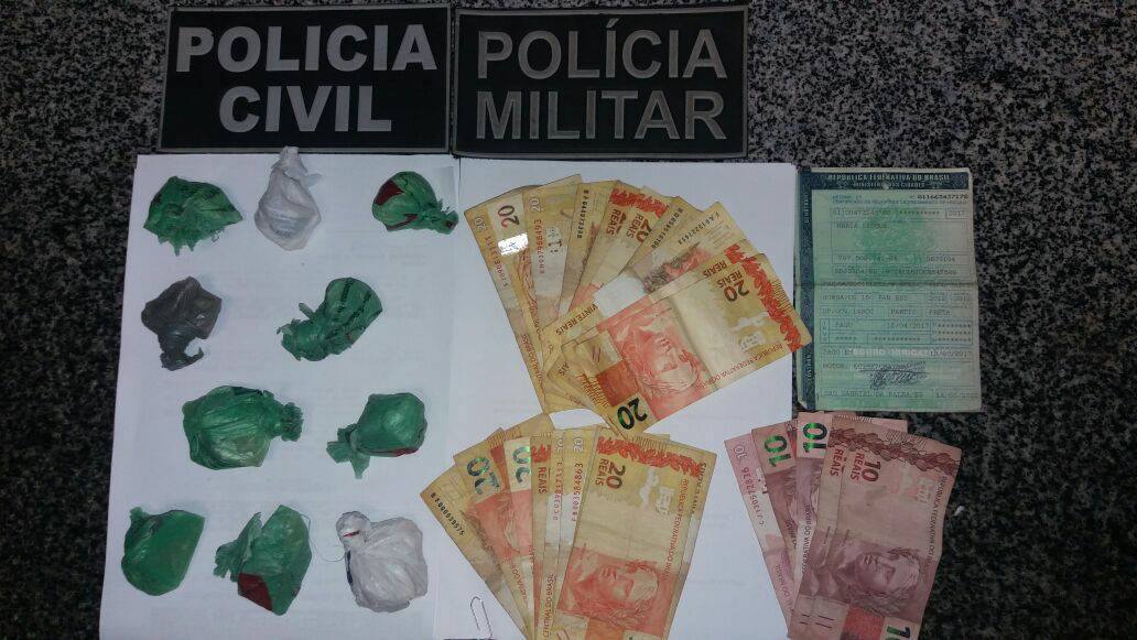 Polícia Militar monta Cerco Tático e apreende individuo portando drogas em dinheiro