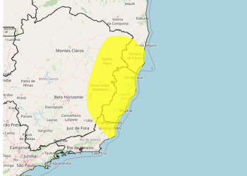 ES recebe alerta amarelo para risco de tempestade e queda de granizo