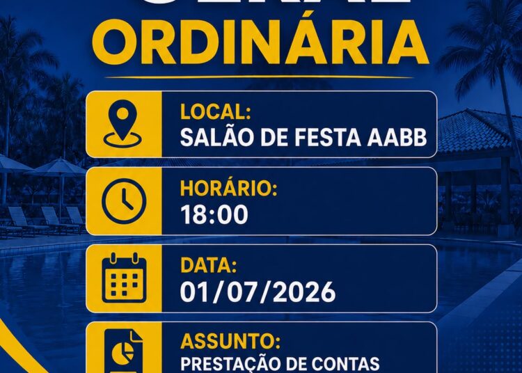 AABB São Gabriel da Palha convoca associados para Assembleia Geral Ordinária