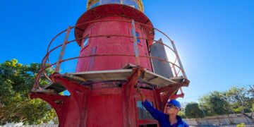 Farol de Regência começa a ganhar nova vida com obras de restauro e revitalização da praça